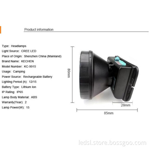 rechargeable waterproof 3W LED mining light high lumen head light